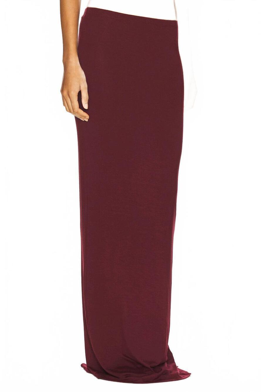 NEW ETERNE ribbed maxi skirt in oxblood